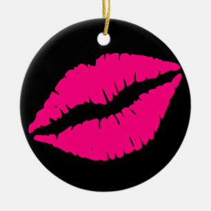 Roze lippenstift pop kunst keramisch ornament