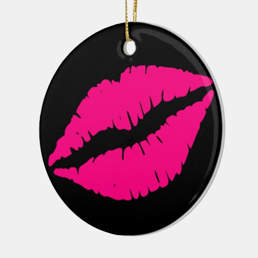 Roze lippenstift pop kunst keramisch ornament (Links)