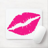 Roze lippenstift pop kunst muismat (Met muis)