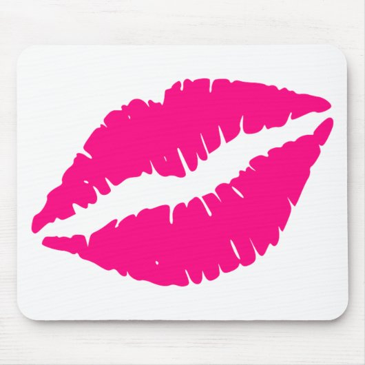 Roze lippenstift pop kunst muismat (Voorkant)