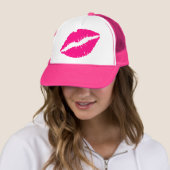Roze lippenstift pop kunst trucker pet (In situ)
