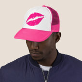 Roze lippenstift pop kunst trucker pet (In situ)