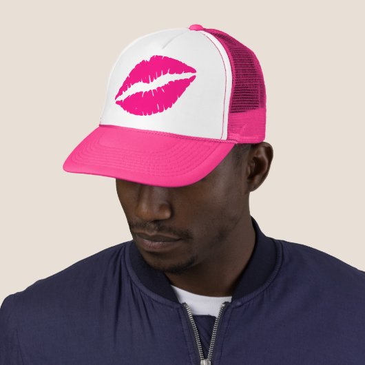 Roze lippenstift pop kunst trucker pet (In situ)