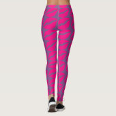 Roze lippenstift pop tachtig retro leggings (Achterkant)