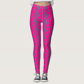 Roze lippenstift pop tachtig retro leggings (Voorkant)