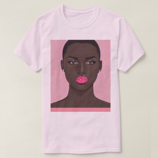 Roze Lippenstift T-shirt (Design voorkant)