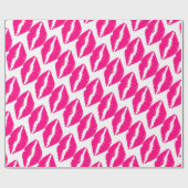 Roze lippenstift valentijn pop kunst cadeaupapier (Vlak)