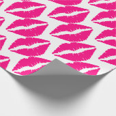 Roze lippenstift valentijn pop kunst cadeaupapier (Hoek)