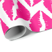 Roze lippenstift valentijn pop kunst cadeaupapier (Rol Hoek)