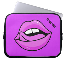Roze lips aangepaste laptophoezen laptop sleeve