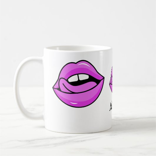 Roze Lips aangepaste naam mokken (Links)