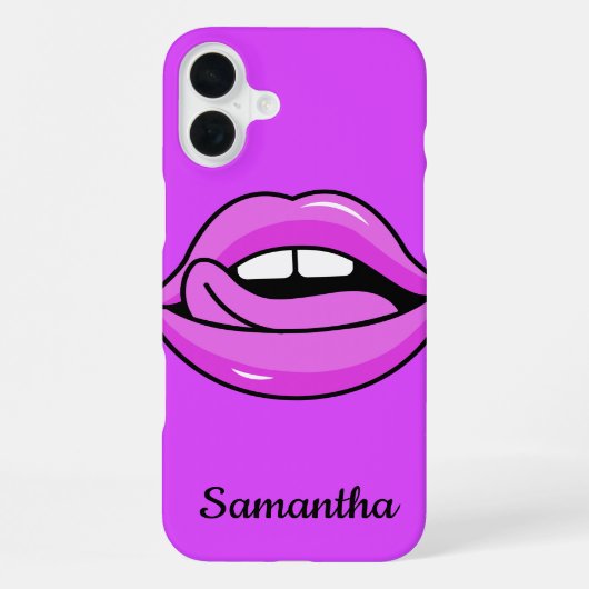 Roze Lips aangepaste telefoongesprekken iPhone Hoesje (Achterkant)