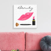 Roze lips en schoonmaakmachine canvas afdruk (Insitu (Woonkamer))
