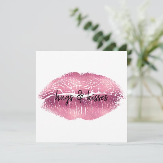 Roze lips gepersonaliseerd citaat (Staand voorkant)