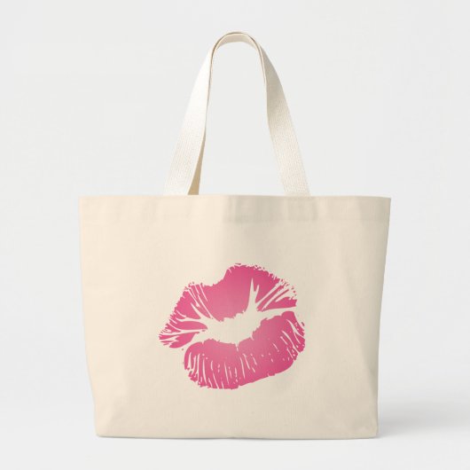 Roze LIps Grote Tote Bag (Voorkant)