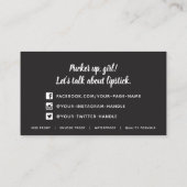 Roze Lips Kiss Lipstick Beauty Distributor Custom Visitekaartje (Achterkant)