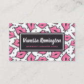 Roze Lips Kiss Lipstick Beauty Distributor Custom Visitekaartje (Voorkant)