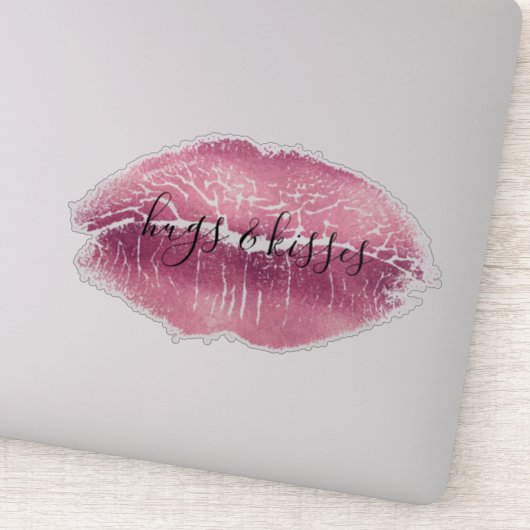 Roze lips Kiss Sticker (Detail)