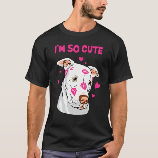 Roze lips Kiss Sweet American Pitbull T-shirt (Voorkant)