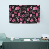 Roze lips Kissingpatroon Black Ver Spandoek (Beurs)