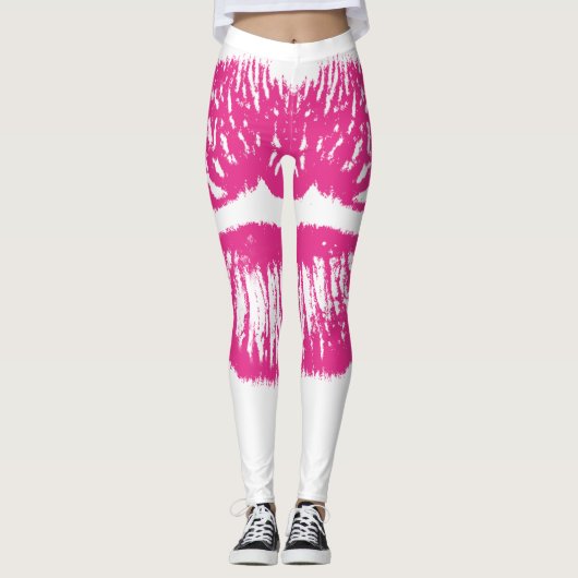 Roze lips leggings (Voorkant)