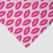 Roze lips Lipstick Kisses Weefpapier Tissuepapier (Detail)