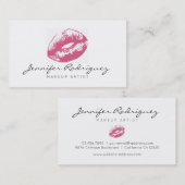 Roze lips Lipstick Makeup Artiest Cosmetic Visitekaartje (Voorkant / Achterkant)
