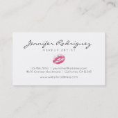 Roze lips Lipstick Makeup Artiest Cosmetic Visitekaartje (Achterkant)