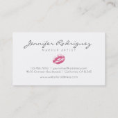 Roze lips Lipstick Makeup Artiest Cosmetic Visitekaartje (Achterkant)