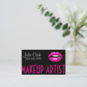Roze lips Makeup Artiest Visitekaartje (Staand voorkant)