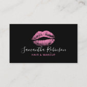 Roze lips Makeup Artist Hair Stylist Beauty Salon Visitekaartje (Voorkant)