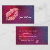 Roze lips Makeup Artist Visitekaartje (Voorkant / Achterkant)