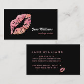 Roze lips Makeup Artist Visitekaartje (Voorkant / Achterkant)