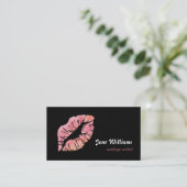 Roze lips Makeup Artist Visitekaartje (Staand voorkant)