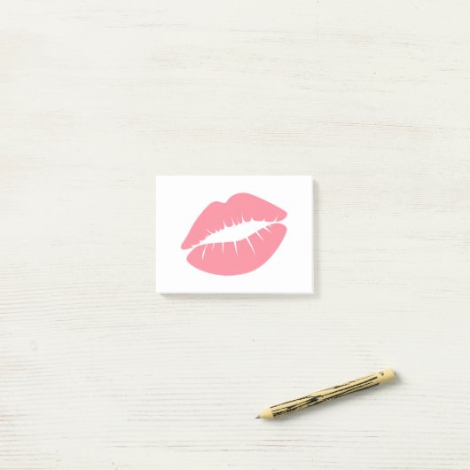 Roze lips post-it® notes (Op bureau)