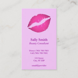Roze lips-profielkaart visitekaartje