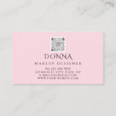 Roze lips QR Code Logo Makeup Lipstick Gloss Visitekaartje (Achterkant)