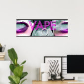 Roze lips Roke Vapeon Poster (Thuiskantoor)