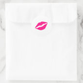Roze lips ronde sticker (Tas)