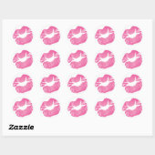 Roze LIps Ronde Sticker (Vel)