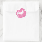 Roze LIps Ronde Sticker (Tas)