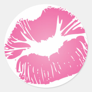Roze LIps Ronde Sticker