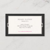 Roze lips Roos Gold en zwarte glitter Stripes Make Visitekaartje (Achterkant)