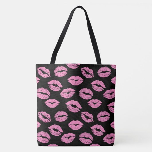 Roze lips tote bag (Voorkant)