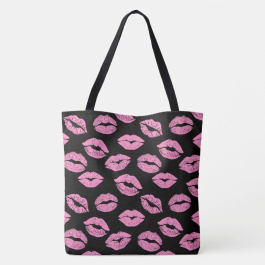 Roze lips tote bag (Achterkant)