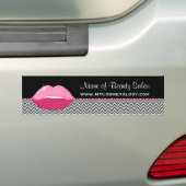 Roze lips Trendy Chevron Makeup Artist Bumpersticker (Op auto)