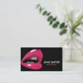 Roze lips Visitekaartje (Staand voorkant)