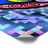 Roze lips voor het scheuren van mondspiraalvormige poster (Hoek)