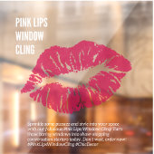 Roze lips Window Cling Raamsticker