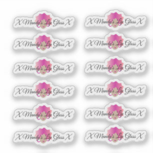 Roze Lips Woman Lip Gloss Packaging Logo Sticker